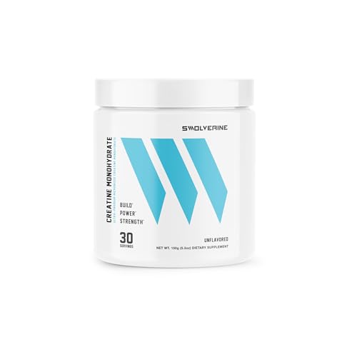 Image of Swolverine Creatine Monohydrate Powder - 5g Micronized Creatine, Third-Party Tested, Single-Ingredient, Supports Muscle Strength, Power, Recovery & High-Intensity Performance, 30 Servings, Unflavored