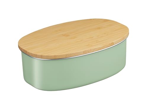 ののじ ステンレス ランチボックス オーバル 電子レンジ 食洗機 対応 おしゃれでシンプルな弁当箱 天然木のフタ グリーンの商品画像（Amazon）