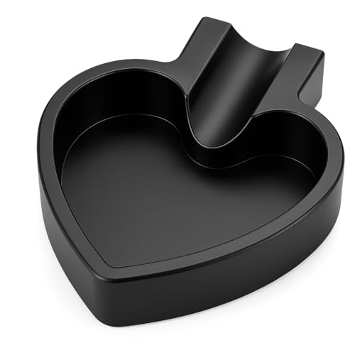 Image of Stash-Pro Black Metal Cigar Ashtray - Spade Shape with Polished Matte Finish | Heat-Resistant, Non-Slip Base | Premium Indoor & Outdoor Use Smoking Accessory