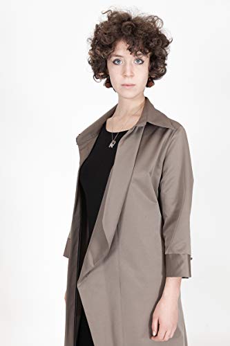 Veste imperméable mi-longue chic ceinturée en tissu technique noble
