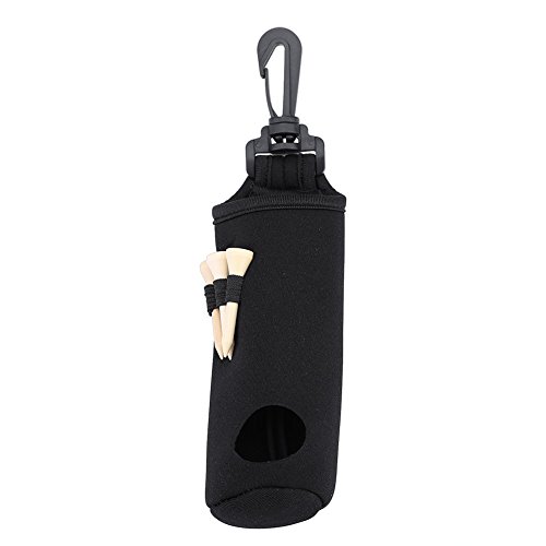 Alomejor Ball Bag Holder Clip Utility Pouch Tees Holder Carry Bag Carrier Pouch Waist Belt Bag Golfing Accessories (Black)