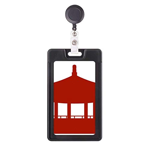 Funda retráctil para tarjetas con silueta arquitectónica, portapases de alta resistencia
