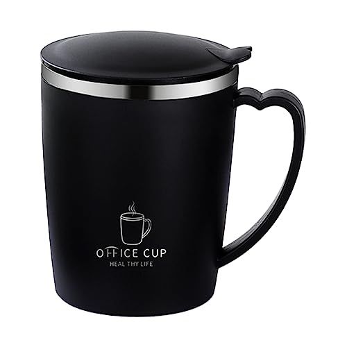 Yirdapall マグカップ 真空断熱 保温 蓋付き 350ml 304ステンレス 保温 保冷 マグ カップ コーヒーカップ 蓋付き オフィス用 家用 子供用 軽量 誕生日 (ブラック)