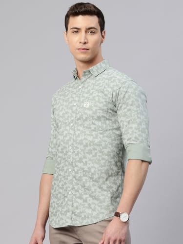 Image of Majestic Man Custom Abstract Printed Pure Cotton Slim Fit Casual Shirt