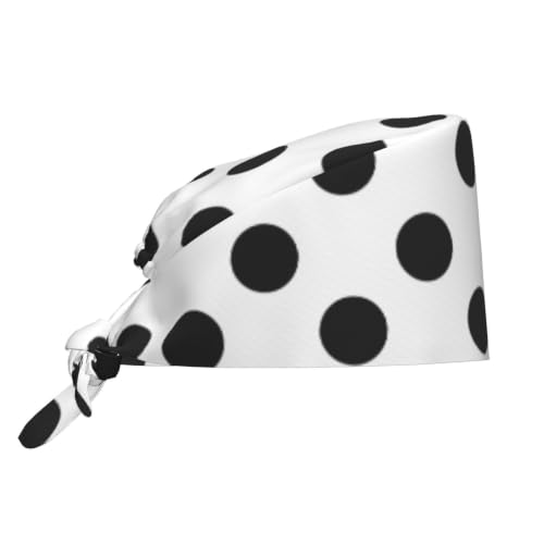 Image of Cute Pug Dog Print Working Cap Scrub Cap with Sweatband,Adjustable Fashion Bandage Tie Back Hat Headwear for Women Men