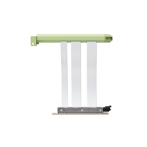 Image of Hyte PCIe 5.0 Hyper Riser - PCI Express Gen 5.0 Luxury Vertical Riser Cable with Reinforced Metal Slot for Vertically Mounted GPU - Matcha Milk (Green)