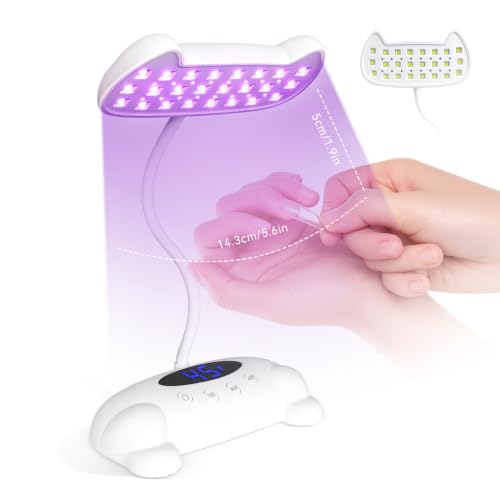 Image of AORAEM UV Nail Lamp, Flash Cure Nail Lamp for Gel Polish with 5 Timer Modes