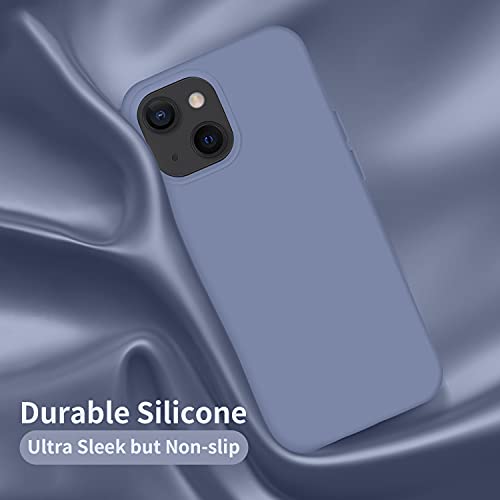 Cordking Designed for iPhone 13 Case, Designed for iPhone 14 Case, Silicone Ultra Slim Shockproof Protective Phone Case with [Soft Anti-Scratch Microfiber Lining], 6.1 inch, Lavender Gray by Cordking - Image 5