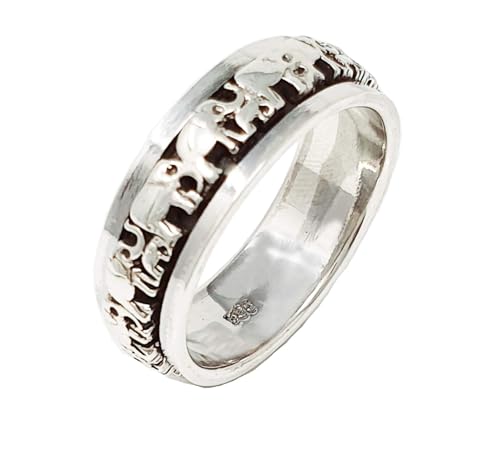 Treasure Bay Ring aus massivem 925er Sterlingsilber, Fingerring, Elefanten-Design,...