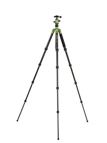 Mefoto Roadtrip Lightweight 61.6" Carbon Fiber Tripod/Monopod, W/Case, Twist Locks, Triple Action Ballhead W/Arca Swiss Plate - Green (C1350Q1G) #TOP3