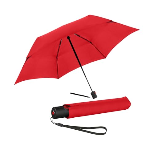 Knirps Ombrello Tascabile Ultra U.200 Medium Duomatic - Automatico Aperto-Chiuso - A Prova Di Tempesta - Antivento – Rosso