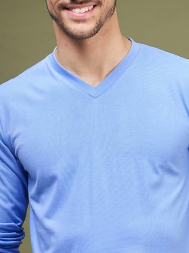 Image of INKKR Men's Solid Plain V-Neck T-Shirt