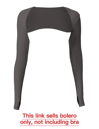Image of YEOREO Women Crop Top Long Sleeve Bolero Open Front Workout Cropped Shirts Sports Shrug