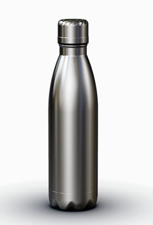 STAR WORKCoffee Thermos | Large Thermal Water Bottle for Tea Hot & Cold Drinks | Stainless Steel Vacuum Sealed Insulated Thermos Water Flasks Bottles for Work & Travel (Silver Black)