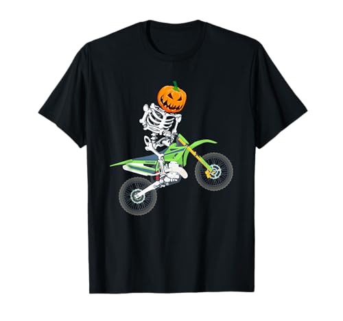 Skeleton Dirt Bike Halloween Tee image