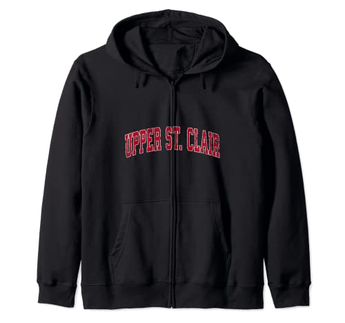 Upper St. Clair Pennsylvania PA Vintage Deportes Diseño Rojo De Sudadera con Capucha