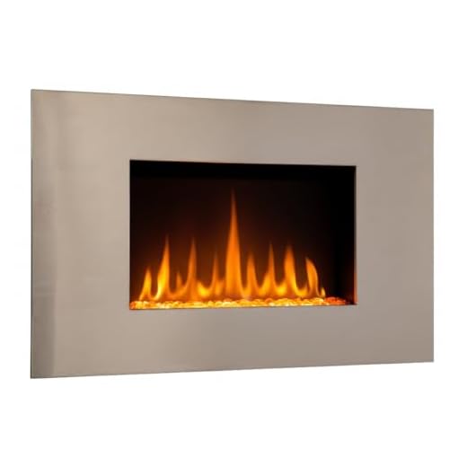 CHEMIN'ARTE Chimenea eléctrica de Pared con calefacción Pure INOX, Efecto de Llama Leds- Chimenea Decorativa bajo Consumo - Mando a Distancia