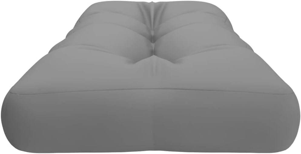vidaXL Pallet Cushion Grey 100% Polyester 47.2 in x 15.7 in x 4.7 in