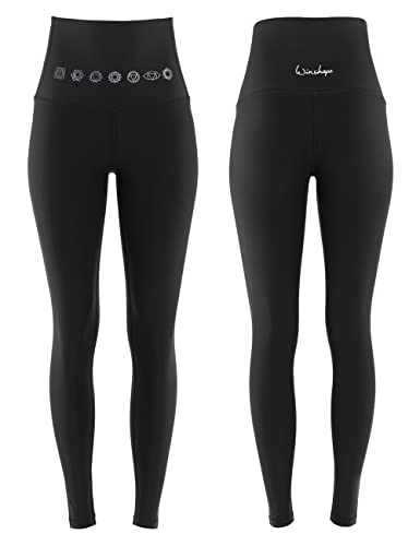 Winmshape Damen Functional Comfort Tights HWL112C “High Waist” mit silberner 7 Chakras-Applikation, Ultra Soft Style, Fitness Freizeit Yoga Pilates