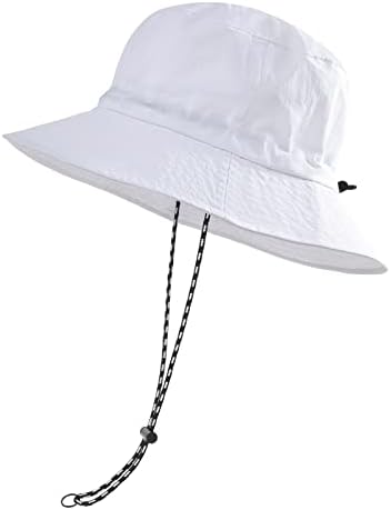 FEICUI Men Women Outdoor Bucket Hat Quick Dry Packable Boonie Hat UV Protection Sun Hat (White)
