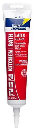 Image of White Lightning W21000005 Latex Ultra Kitchen and Bath Premium High Gloss Sealant, White, 5.5 fl. oz.