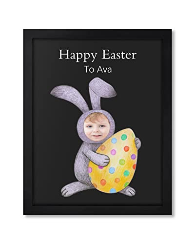 DPDP Decoración personalizada de huevo de Pascua, marco de fotos personalizado con nombre, póster personalizado imprime arte de pared para decoración del hogar (enmarcado) Cover