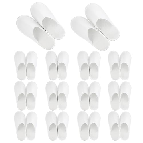 14 Paires Pantoufles Jetables d'hôtel, pantoufles jetables Taille Universelle Adultes Conviennent pour Hôtels, Spas, Voyages en Avion Homme et Femme, Blanc
