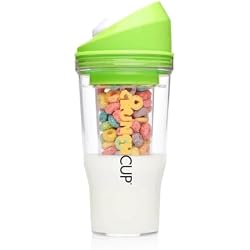 CRUNCHCUP XL Portable Cereal Cup for Breakfast On the Go - Green | Skip the Spoon and Bowl - Designed for a quick, convenient breakfast at home, on the go, or during busy mornings.