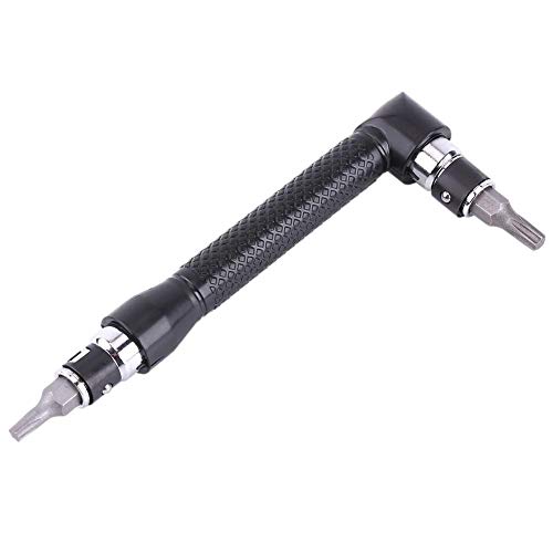 L-Shape 1/4 Inch Hex Socket Wrench Double Head with 10Pcs Various Angled Screwdriver Bits Hand Tool Set