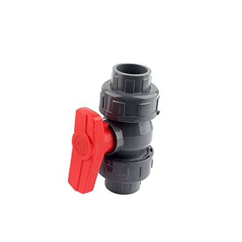 Válvula de bola de PVC de 25mm unión doble para adaptador de tanque gris 2