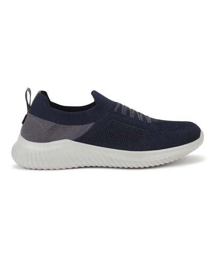 Image of Aqualite Colourblock Slip-on Casual Shoes| Walking Shoes for Men (Grey & Blue), UK 09