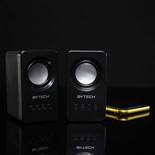 Bytech Boost Link True Wireless Speakers with a smartphone, illustrating TWS connection