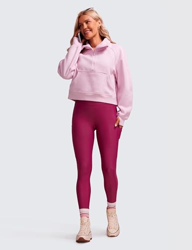 Image of CRZ YOGA Fleece Thermal Leggings Pockets 28'' | Casual, Full Length, Winter, Warm, for Women