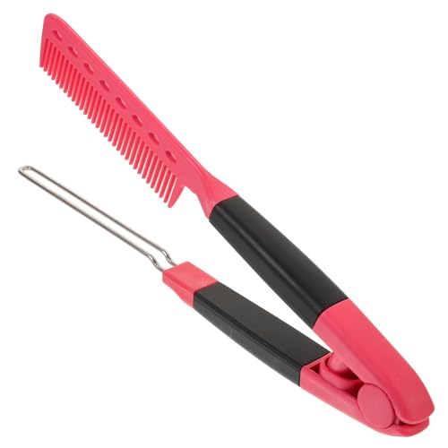 Peine alisador para mujer 2 en 1 herramienta de peluquería plegable multifuncional para alisar y rizar el cabello miniatura 1