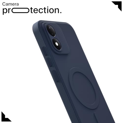 Image of Outlouders Back Cover for Redmi Note 17 5G | Soft Matte Silicone | Magnetic-Safe Logo Design (Magnetic-Safe Not Compatible) | Shockproof | Protective Bumper Case (Blue)