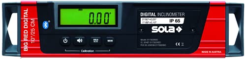Image of SOLA LSB10DBT Digital Level & Inclinometer with Bluetooth, Big Red, 10-inch