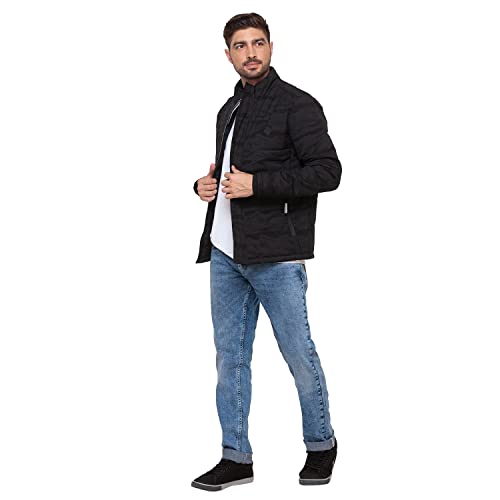 Image of Spykar Jet Cotton Standard Length Full Sleeve Casual Jacket For Men