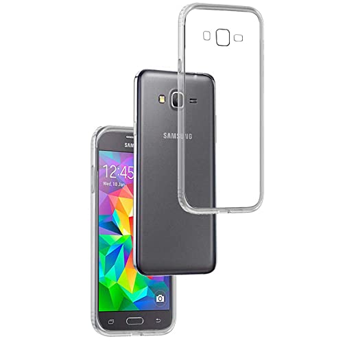 REY Funda Carcasa Gel Transparente para Samsung Galaxy Grand Prime Ultra Fina 0,33mm, Silicona TPU de Alta Resistencia y Flexibilidad