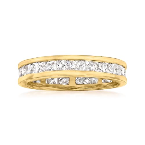 Ross-Simons 1.80 ct. t.w. CZ Eternity Band in 18kt Yellow Gold Over Sterling Silver