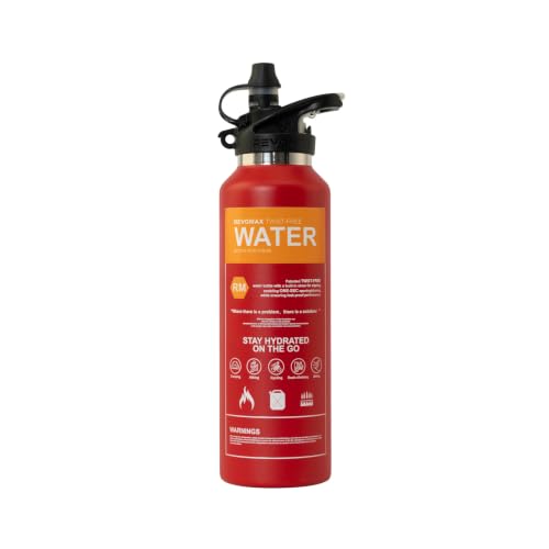 Revomax Sport 20oz (592ml) Botella de Agua Aislada, Tapa con Pajilla Fácil de Usar, Acero Inoxidable al Vacío, 36H Frío 18H Caliente, A Prueba de Fugas, Libre de BPA - Rojo