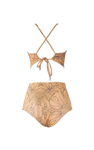 Biquini top Cropped em lycra frente única com amarração nas costas tanga hot pants Bossa Ouro Velho