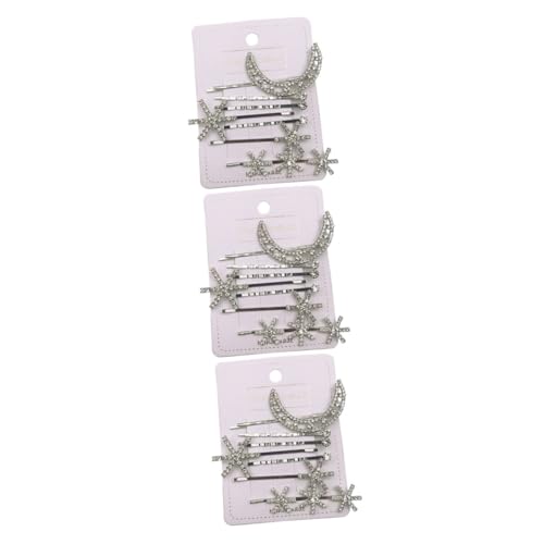 Barrettes à cheveux étoile lune en métal rétro résistant pour femme et fille lot de 21