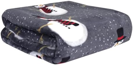 Christmas Blankets, Soft Warm Cute Snowman Christmas Blankets and Throws Fuzzy Xmas Throw Blanket for Couch Sofa Bed Home Bedroom Office Winter Xmas Holiday Party Decoration Girls Boys (Small)