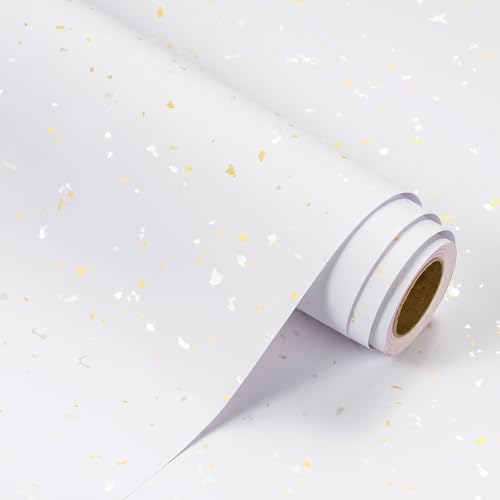 Papier cadeau pour anniversaire et fête prénatale WRAPAHOLIC aluminium blanc 10m