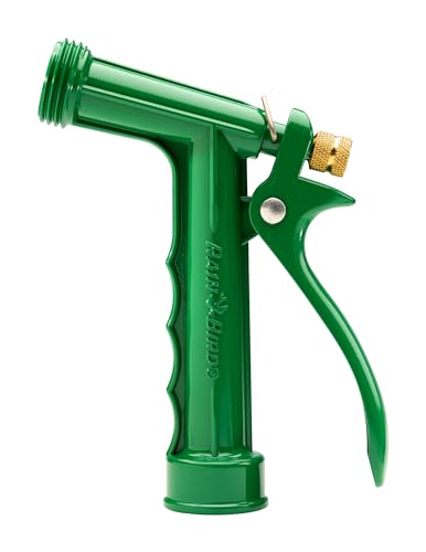 Rain Bird C06506 Classic Pistol Grip Rear Trigger Garden Hose Nozzle with Threaded Front, Durable Zinc Metal Body, Multi-Pattern, Green