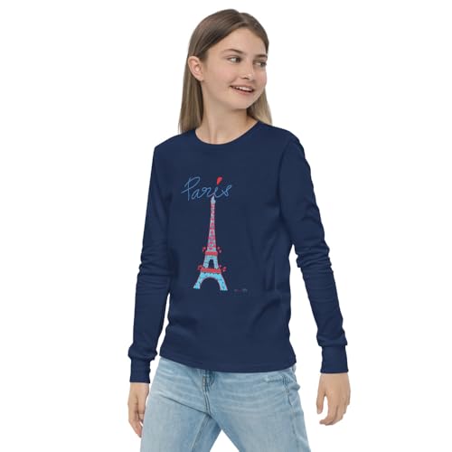 Youth Long Sleeve tee Eiffel Tower Blue®