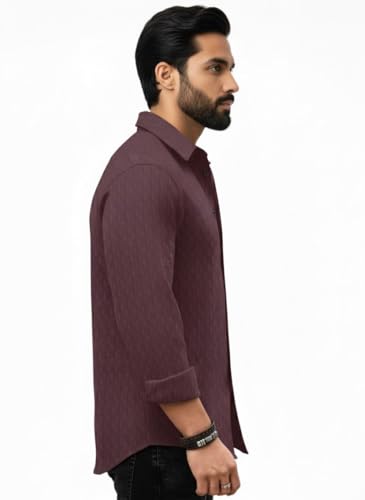 Image of Amazon Brand - INKAST Men's Regular Fit Button Down Dress Shirts Textured Long Sleeve Casual Hawaiian Shirt