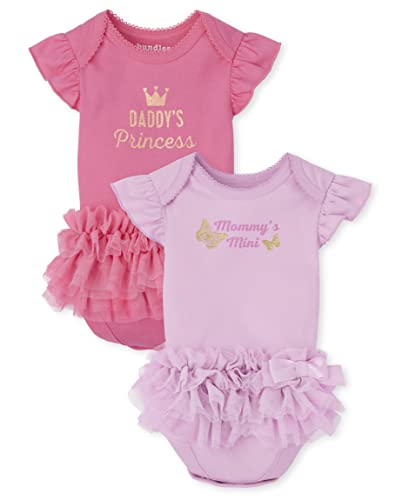 Image of The Children's Place baby-girls Baby Girls Short Sleeve 100% Cotton Tutu Bodysuit 2-pack