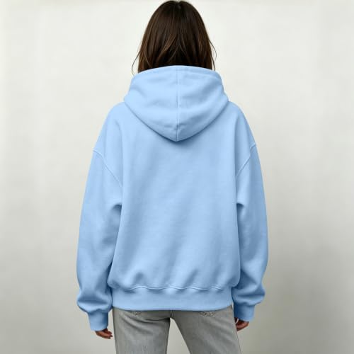 Funnel Neck Hoodie Women Oversized Mock Neck Sweatshirt Fall Outfit | Cotton Comfort Cute Oversized Hoodie, Fleece Fall Lightweight Comfy Kangaroo Pouch Hoodie,Drop Shoulder Long Sleeve Pullover - image 5