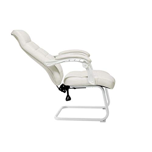 Office Chair Gaming Chair Computer Chair Big Tall Executive Office Chair High Back All Day Comfort Ergonomic Lumbar Support, Bonded Leather (Color : Wit)